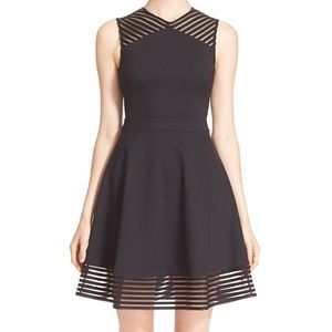 Ted Baker Eleese Mesh Detail Skater Dress